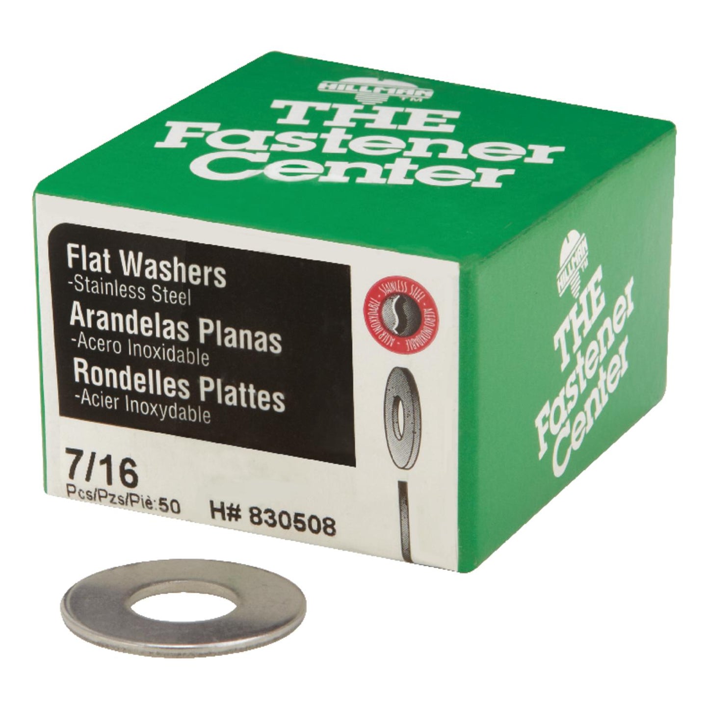 Hillman Stainless Steel 7/16 in. Flat Washer, 50-Pack