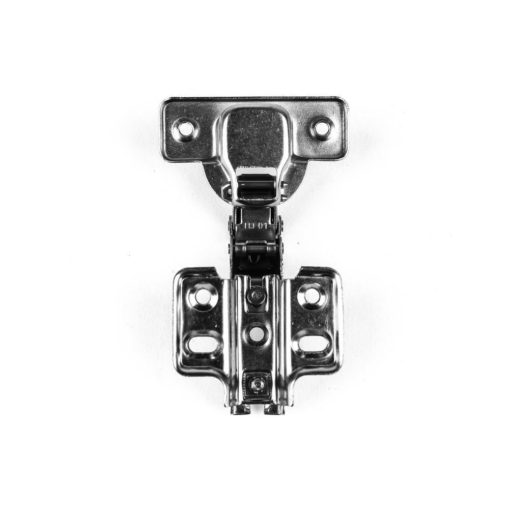 105-Degree 35 mm Half Overlay Frameless Cabinet Hinges with Installation Screws (1-Pair) - Super Arbor