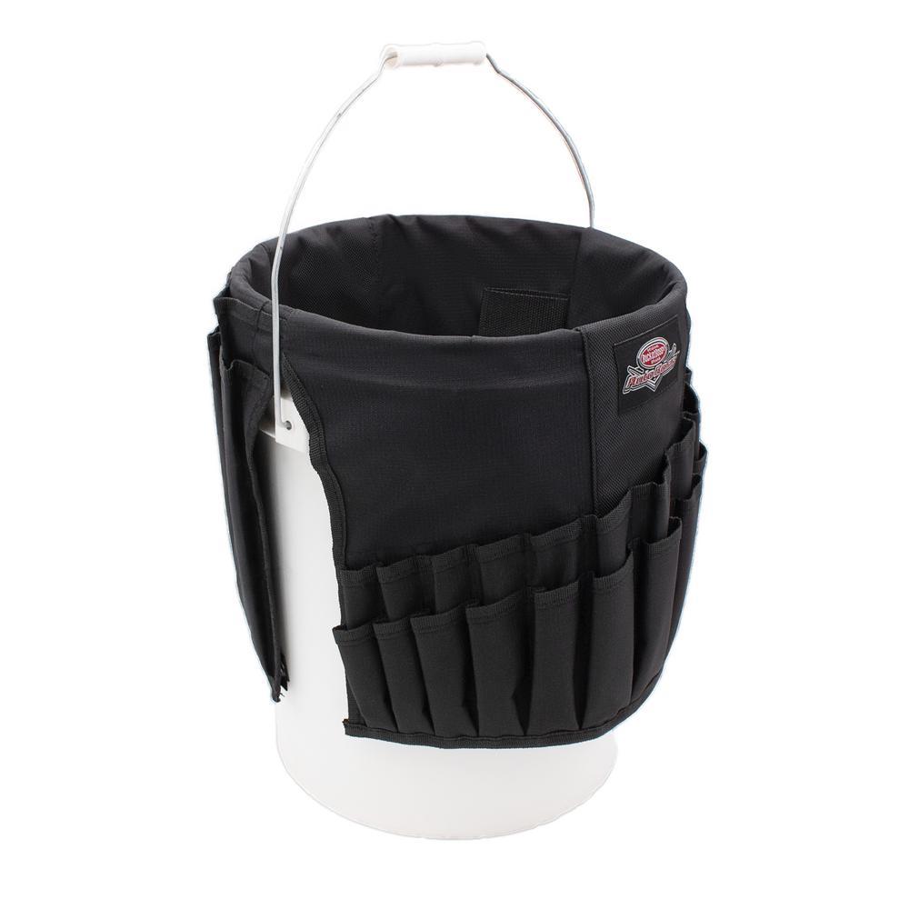 BUCKET BOSS Wrench Boss 5 Gal. Bucket Tool Organizer with 36 Pockets for Wrench Sets and Open Center Bulk Storage in Black - Super Arbor