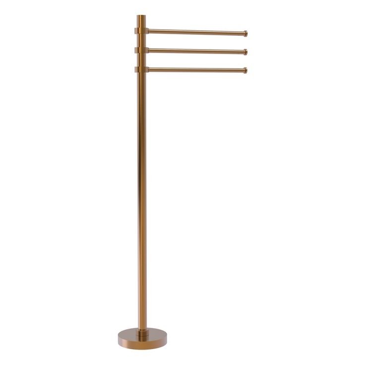 Allied Brass Towel Stand with 3 Pivoting 12-in Arms in Polished Nickel