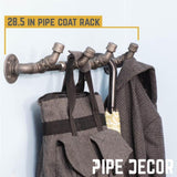 1/2 in. x 2.375 ft. L Black Steel Pipe 4 Hook Coat Rack Kit