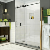 Coraline 56 in. to 60 in. x 76 in. Frameless Sliding Shower Door in Matte Black - Super Arbor