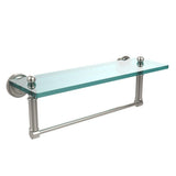 Dottingham 16 in. L  x 5 in. H  x 5 in. W  Clear Glass Vanity Bathroom Shelf with Towel Bar in Matte Black - Super Arbor