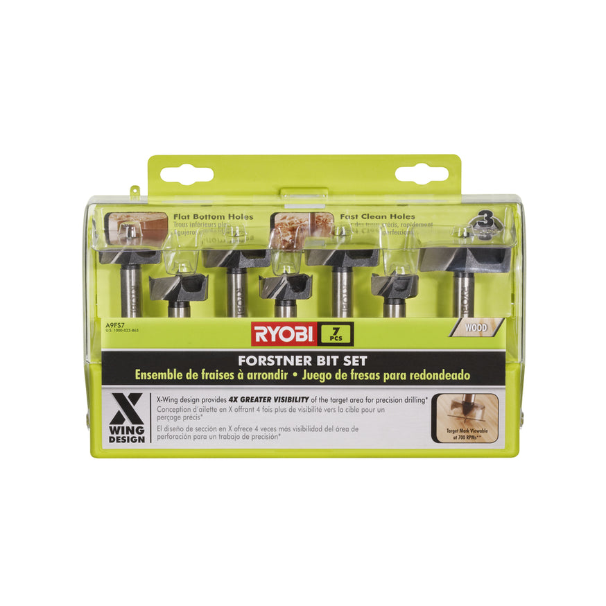 RYOBI Forstner Bit Set (7-Piece) – A9FS7