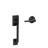 Century Satin Nickel Lower Half Entry Door Handleset and Latitude Door Lever with Century Trim - Super Arbor