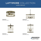 Progress Lighting Lattimore Collection 22 in. 5-Light Aged Brass Coastal Chandelier