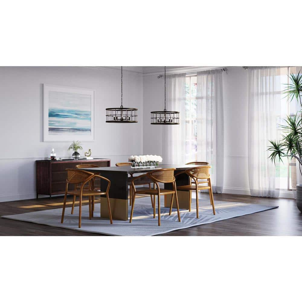 Progress Lighting Lattimore Collection 22 in. 5-Light Aged Brass Coastal Chandelier