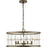 Progress Lighting Lattimore Collection 22 in. 5-Light Aged Brass Coastal Chandelier
