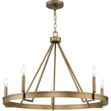 Progress Lighting Aleswith Collection 32 in. 5-Light Aged Bronze Farmhouse Chandelier for Dining Room, Great Room and amp, Living Room