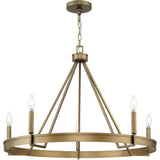 Progress Lighting Aleswith Collection 32 in. 5-Light Aged Bronze Farmhouse Chandelier for Dining Room, Great Room and amp, Living Room