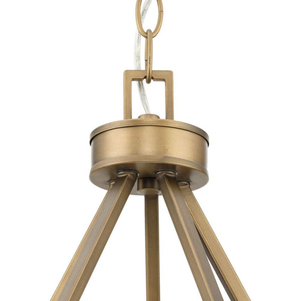 Progress Lighting Aleswith Collection 32 in. 5-Light Aged Bronze Farmhouse Chandelier for Dining Room, Great Room and amp, Living Room