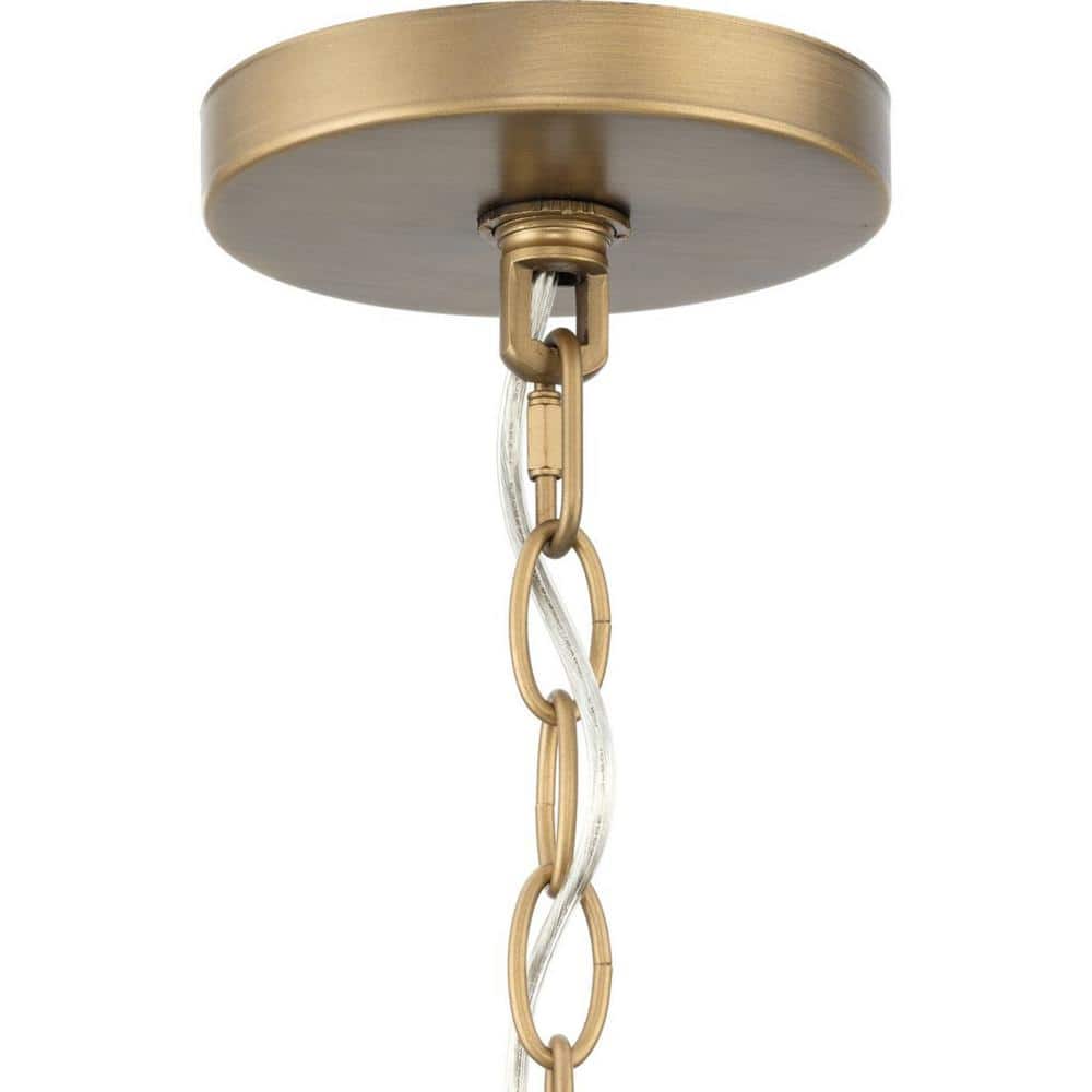 Progress Lighting Aleswith Collection 32 in. 5-Light Aged Bronze Farmhouse Chandelier for Dining Room, Great Room and amp, Living Room