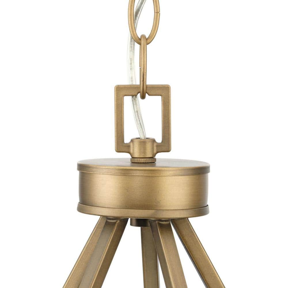 Progress Lighting Aleswith Collection 32 in. 5-Light Aged Bronze Farmhouse Chandelier for Dining Room, Great Room and amp, Living Room