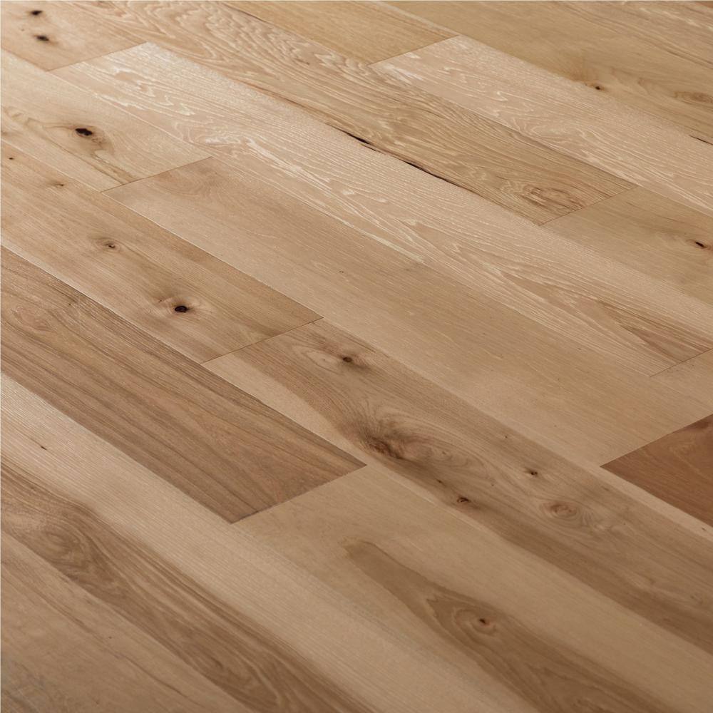 NATU Aged Brushed Hickory 3/8 in. T x 7.5 in. W Click Lock Wire Brushed Engineered Hardwood Flooring (19.43 sq.ft./case)