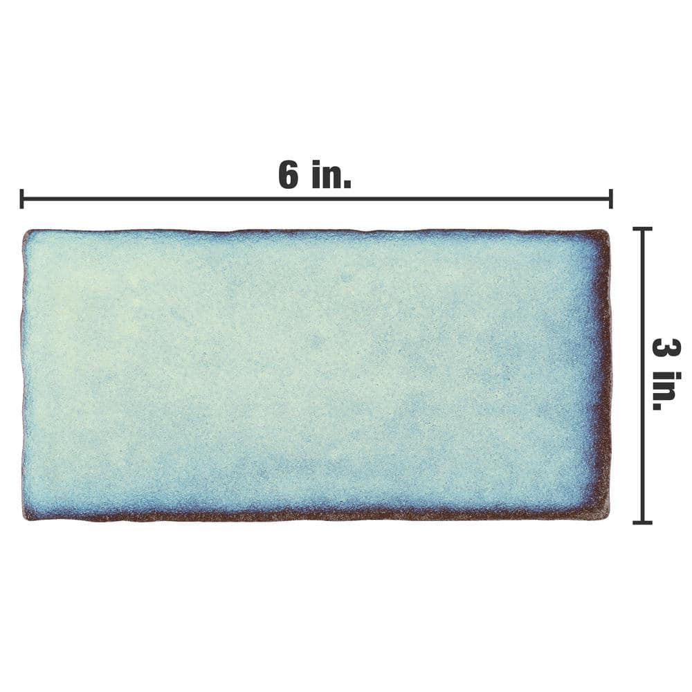 Merola Tile Antic Special Agua Marina 3 in. x 6 in. Ceramic Wall Subway Tile (4.38 sq. ft. / Case)