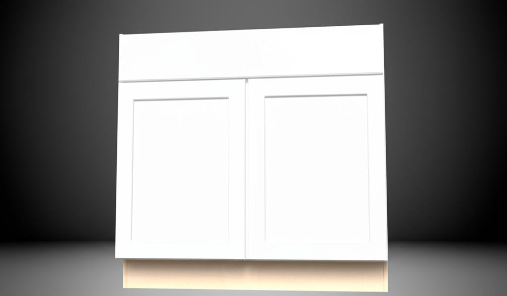 Hampton Bay Courtland Shaker Sink Base Kitchen Cabinet in Polar White