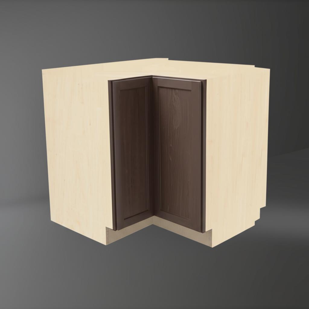 Hampton Bay Shaker Assembled Lazy Susan Corner Base Kitchen Cabinet in Brindle