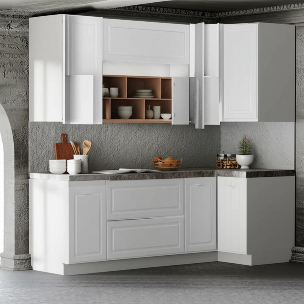 Hampton Bay Designer Series Elgin Lazy Susan Corner Base Kitchen Cabinet in White
