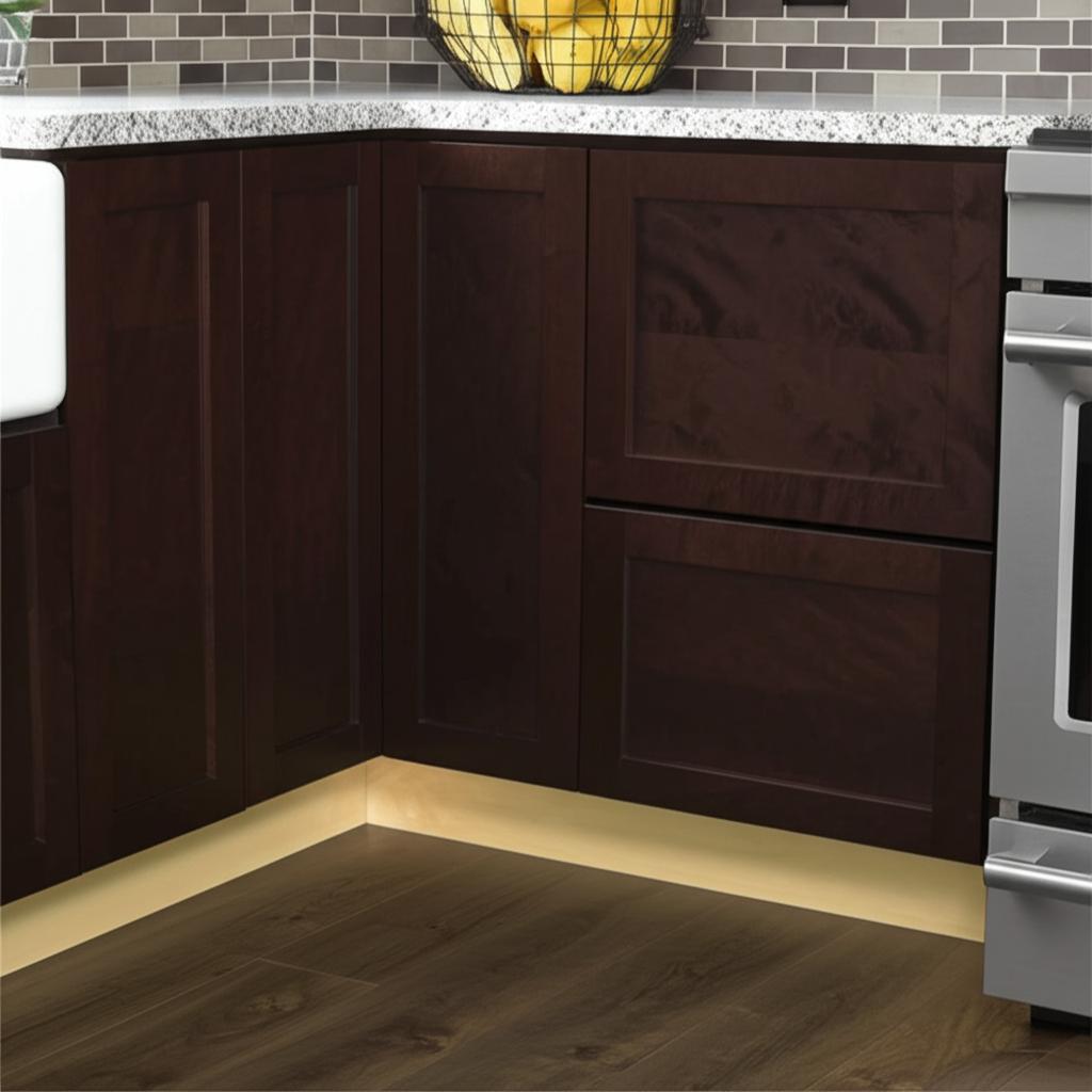 Hampton Bay Shaker Assembled Lazy Susan Corner Base Kitchen Cabinet in Java