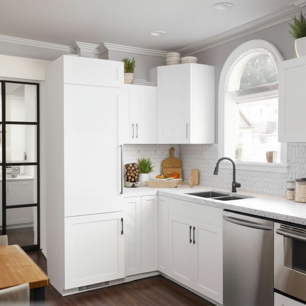 Hampton Bay Designer Series Melvern Assembled EZ Reach Corner Base Kitchen Cabinet in White