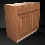 Hampton Bay 36-Inch Medium Oak Base Kitchen Cabinet with Drawer Glides
