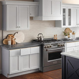 Hampton Bay Cambridge White Shaker Assembled Base Kitchen Cabinet with Soft Close