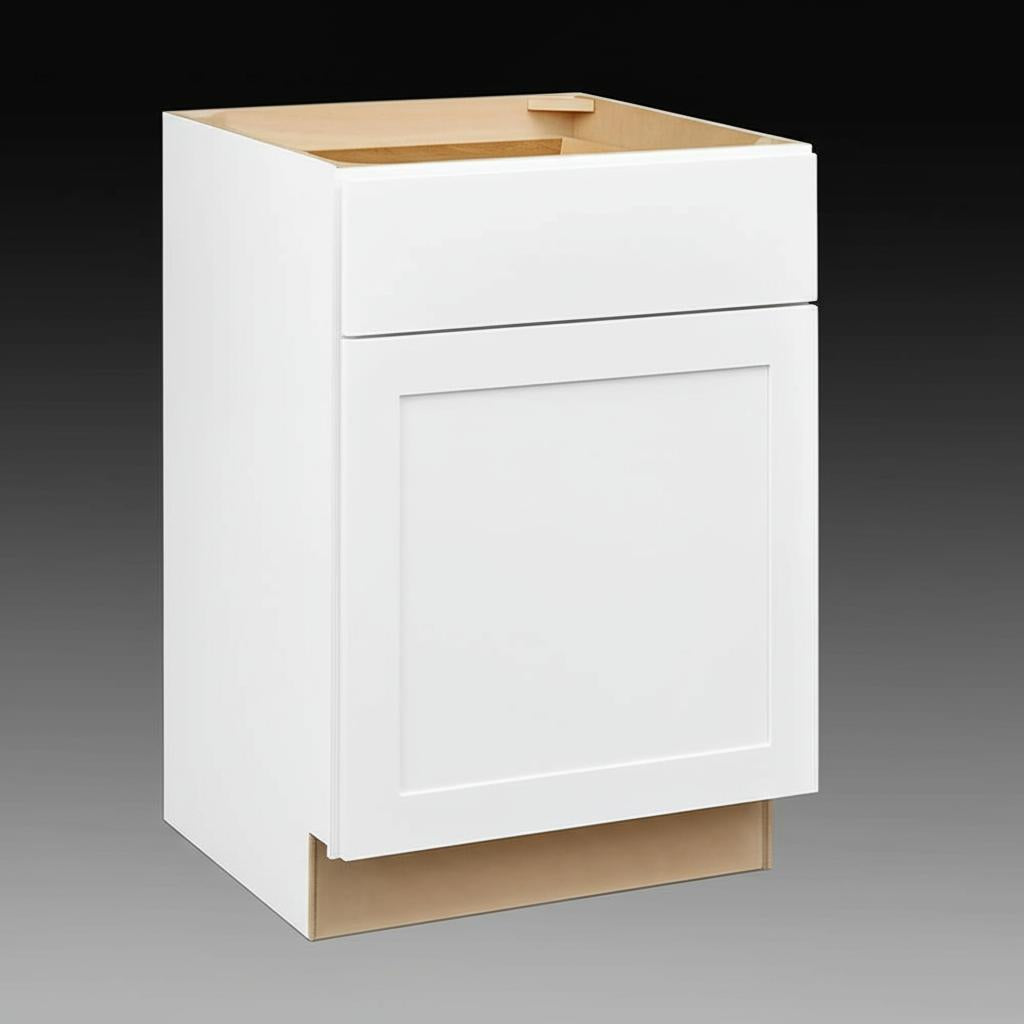 Hampton Bay Avondale 24 in. Alpine White Shaker Base Kitchen Cabinet