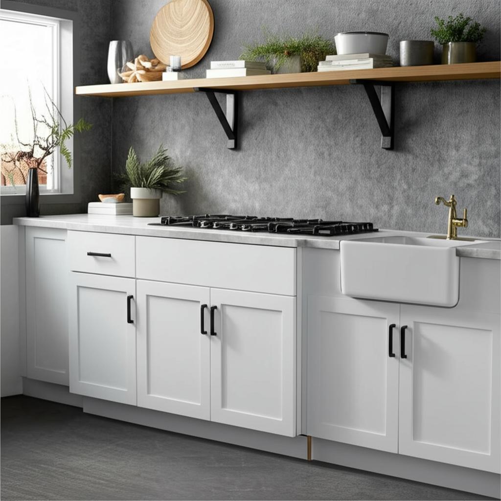 Hampton Bay Avondale 24 in. Alpine White Shaker Base Kitchen Cabinet