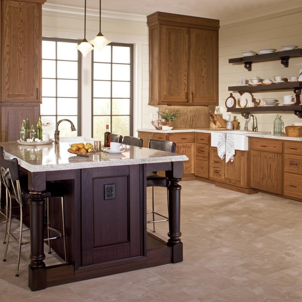 Hampton Bay Natural Hickory Base Kitchen Cabinet with Drawer Glides