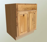 Hampton Bay Natural Hickory Base Kitchen Cabinet with Drawer Glides