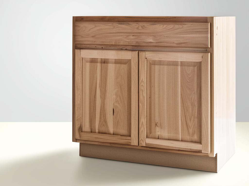 Hampton Bay Natural Hickory Base Kitchen Cabinet with Drawer Glides