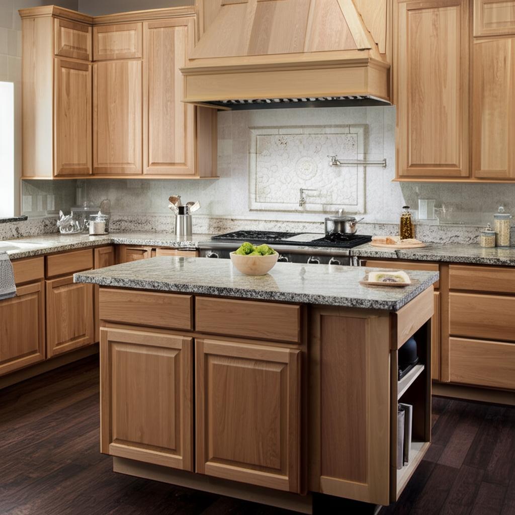 Hampton Bay Natural Hickory Base Kitchen Cabinet with Drawer Glides