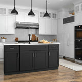 Hampton Bay Avondale 24 in. W x 24 in. D x 34.5 in. H Ready to Assemble Plywood Shaker Base Kitchen Cabinet in Raven Black