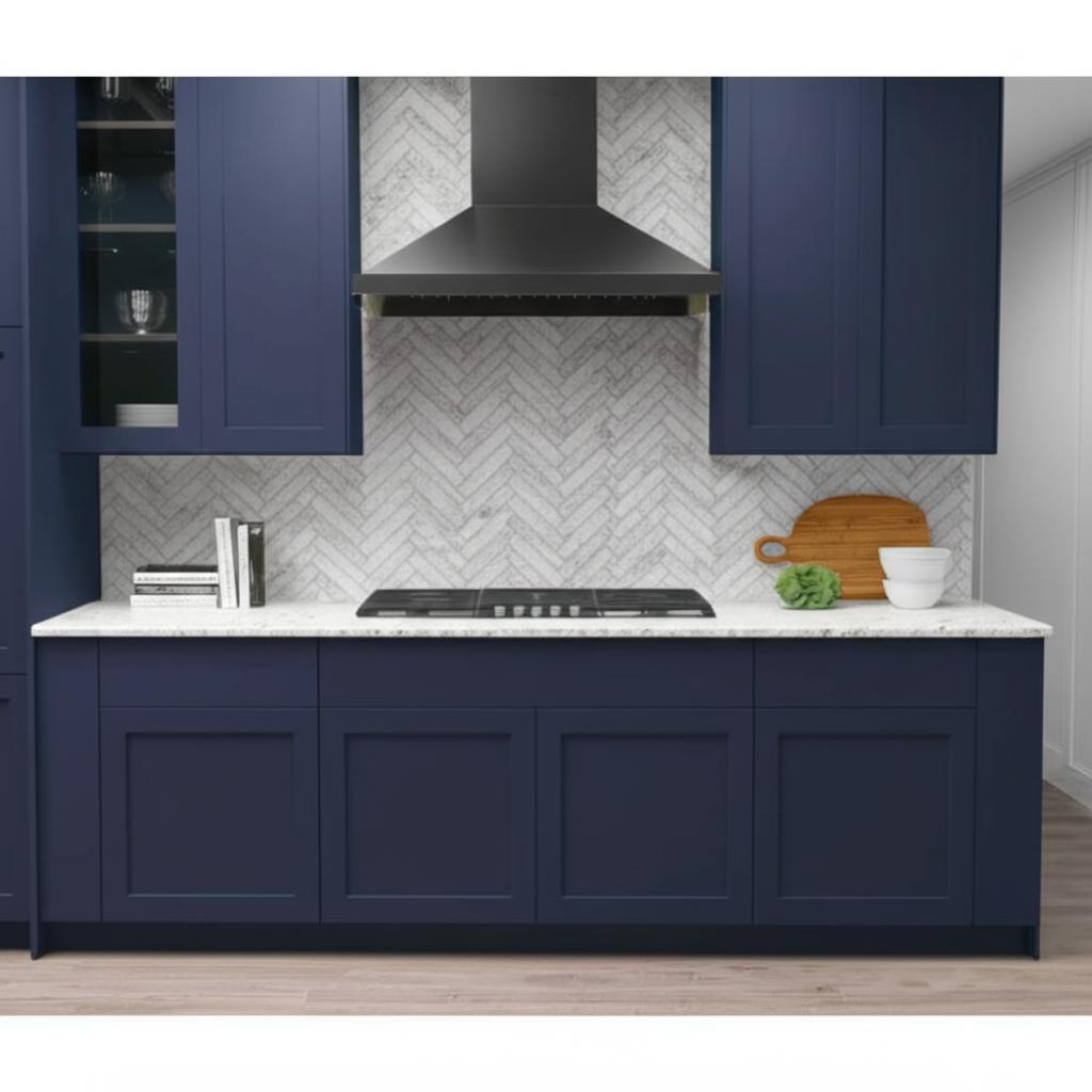 Hampton Bay Avondale Ink Blue Shaker Base Kitchen Cabinet