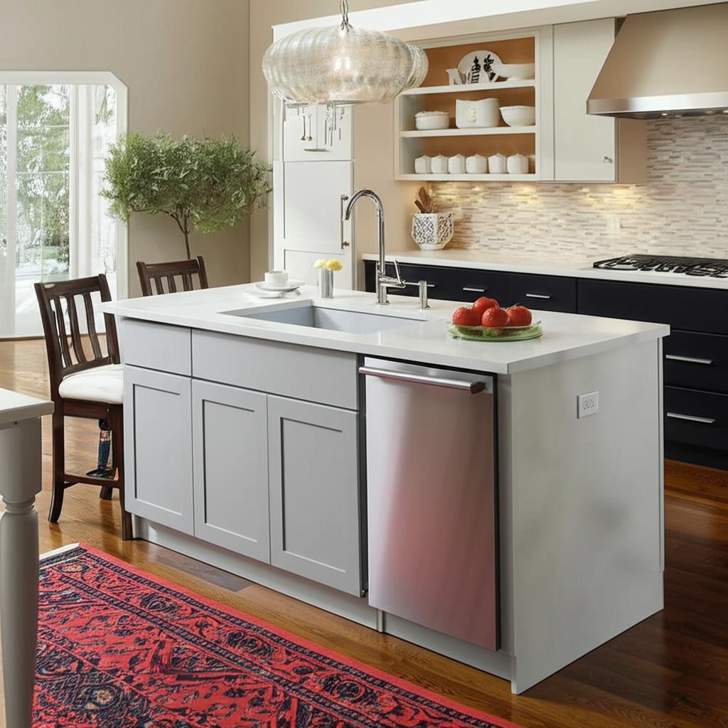 Hampton Bay Cambridge Gray Shaker Assembled Base Cabinet with Soft Close Drawer
