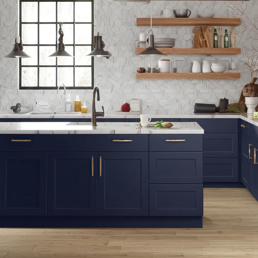 Hampton Bay Avondale Ink Blue Shaker Cooktop Base Cabinet