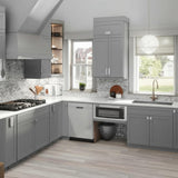 Hampton Bay Designer Series Melvern Base Kitchen Cabinet in Heron Gray