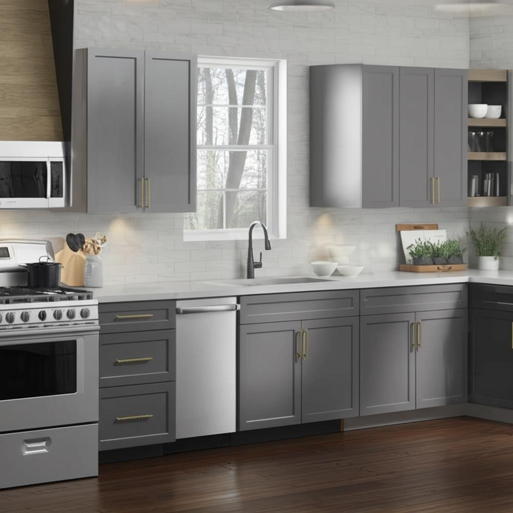 Hampton Bay Designer Series Melvern Storm Gray Shaker Assembled Base Kitchen Cabinet
