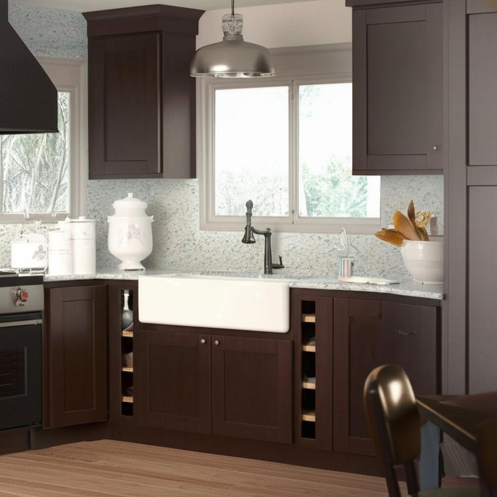 Hampton Bay Shaker Java Assembled Base Kitchen Cabinet