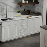Hampton Bay Satin White Drawer Base Kitchen Cabinet