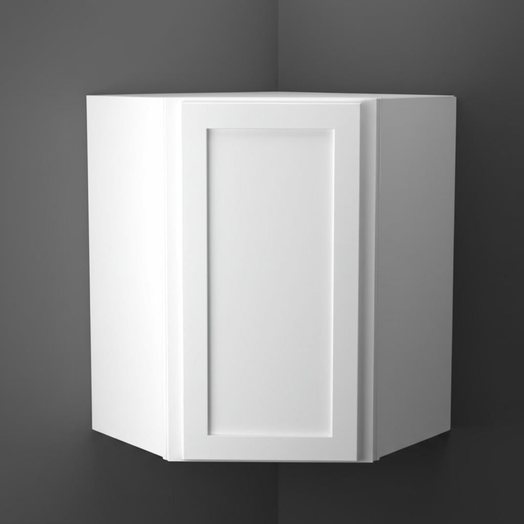 Hampton Bay Courtland Shaker 24x30x24 Corner Wall Kitchen Cabinet in Polar White