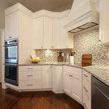 Hampton Bay Courtland Shaker Lazy Susan Corner Base Kitchen Cabinet in Polar White