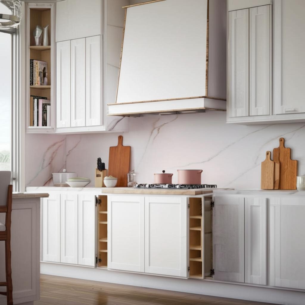 Hampton Bay Designer Series Melvern Full Height Door Base Kitchen Cabinet in White