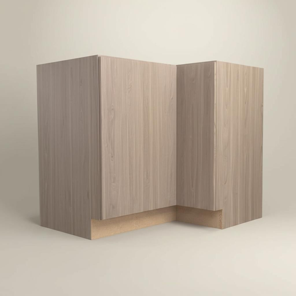 Hampton Bay Designer Series Edgeley EZ Reach Corner Base Kitchen Cabinet in Driftwood