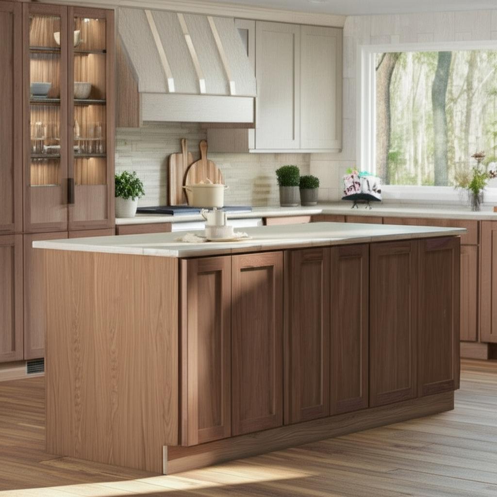 Hampton Bay Sinclair Shaker Saddle Oak Base Cabinet
