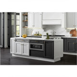 Hampton Bay Avondale 30 in. W x 24 in. D x 34.5 in. H Ready to Assemble Plywood Shaker Microwave Base Kitchen Cabinet in Raven Black