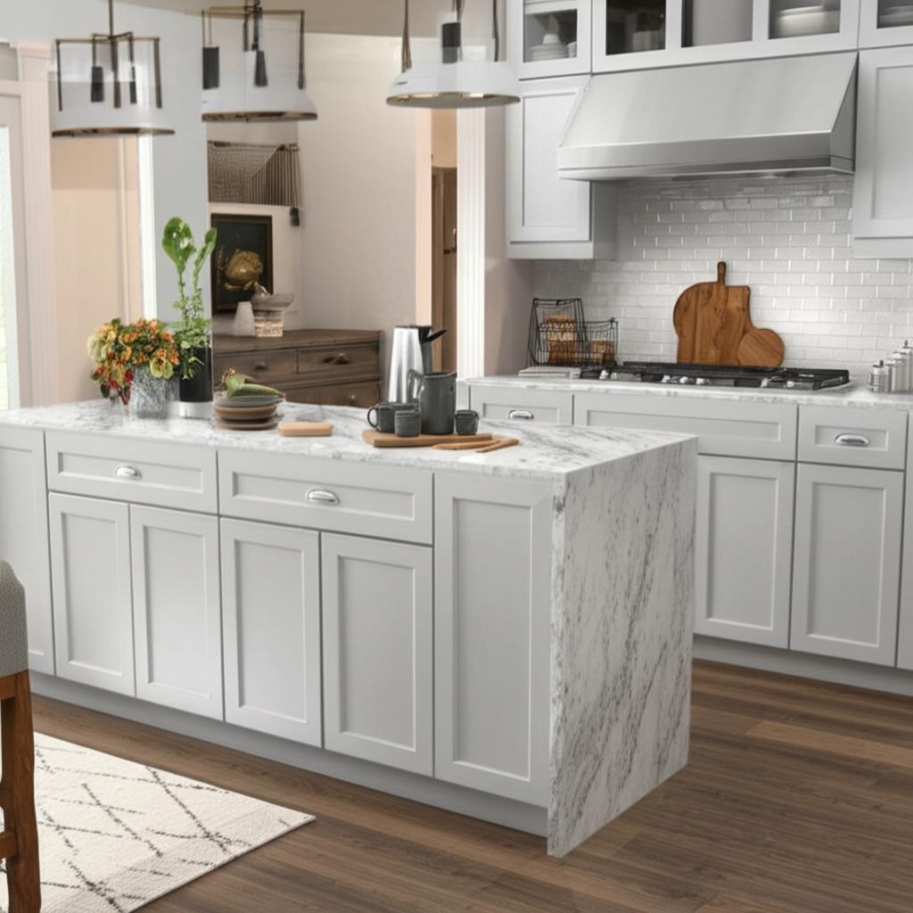 Hampton Bay Designer Series Melvern Base Kitchen Cabinet in Heron Gray