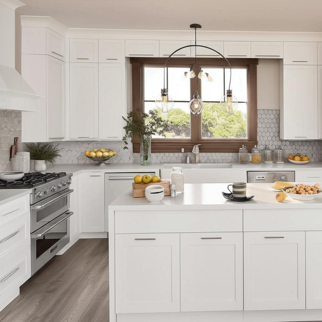 Hampton Bay Cambridge White Shaker Assembled Sink Base Cabinet - 30 in. W x 24.5 in. D x 34.5 in. H