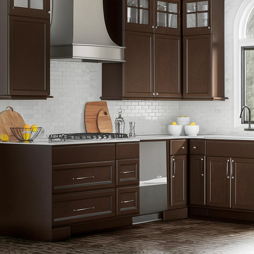 Hampton Bay Shaker Java Sink Base Cabinet - 30" x 24" x 34.5"