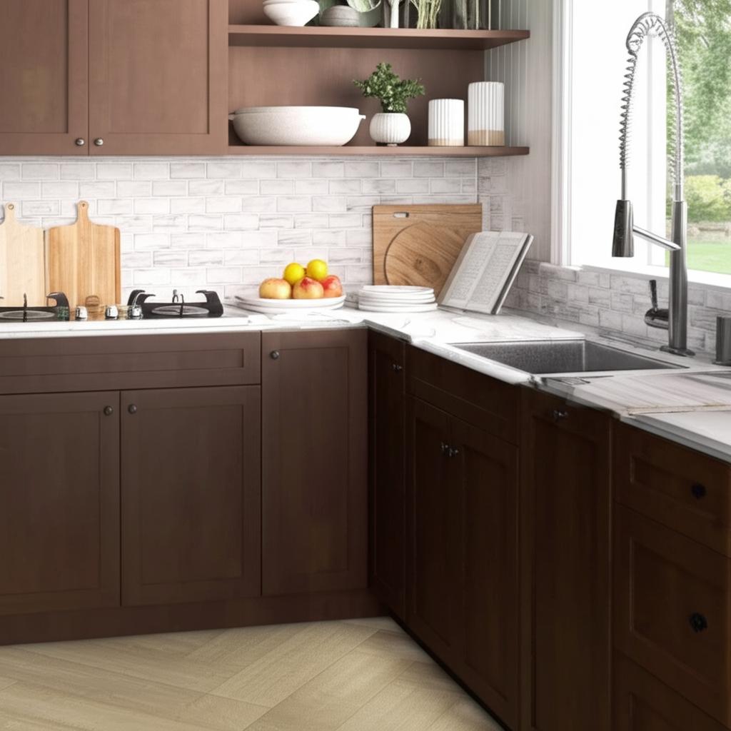 Hampton Bay Designer Series Soleste Assembled Sink Base Kitchen Cabinet in Spice